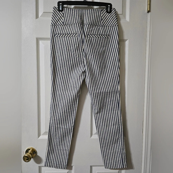 Free People Blue and White Tapered Trousers - Picture 8 of 14